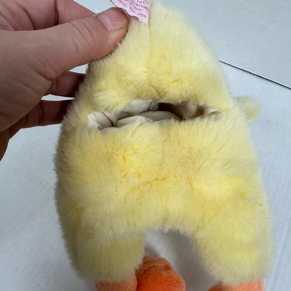 Vintage Russ Yellow Chick Duck Plush Hand Puppet Baby Rattle  Toy Stuffed Animal - Picture 5 of 9